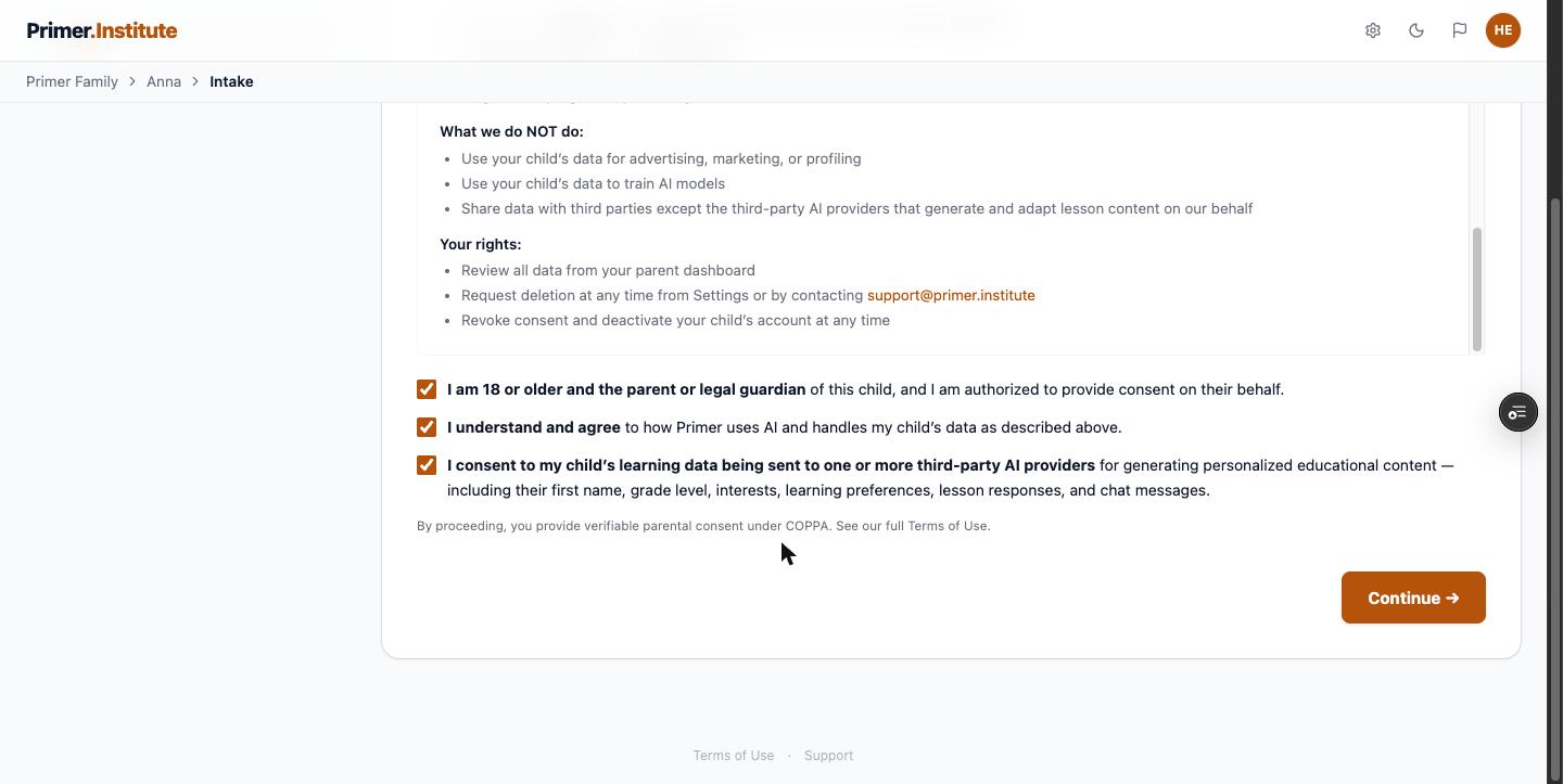 AI disclosure and consent step