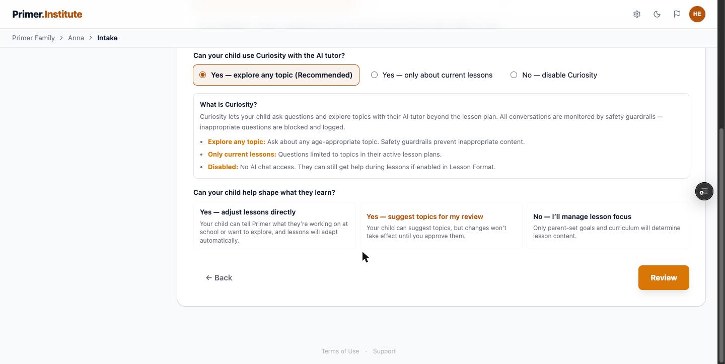 Safety and permissions step, final question