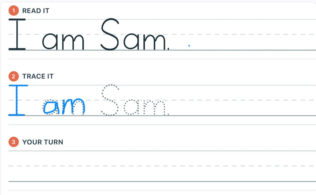 Primer sentence practice worksheet with Read It, Trace It, and Your Turn steps